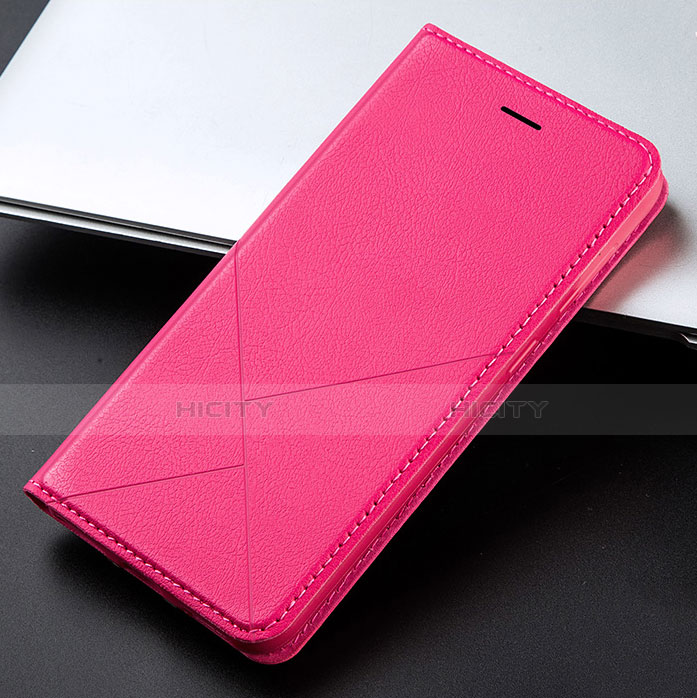 Coque Portefeuille Livre Cuir Etui Clapet L03 pour Huawei Y9 Prime (2019) Rose Rouge Plus