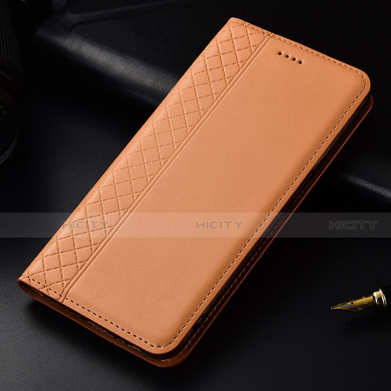 Coque Portefeuille Livre Cuir Etui Clapet L03 pour LG G8 ThinQ Orange Plus