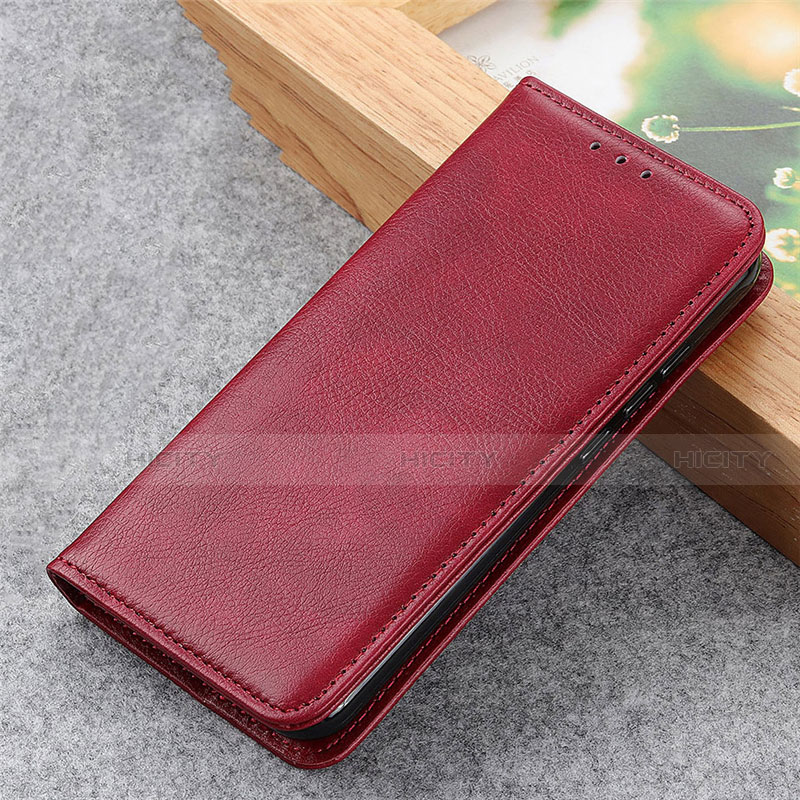 Coque Portefeuille Livre Cuir Etui Clapet L03 pour LG Q52 Vin Rouge Plus