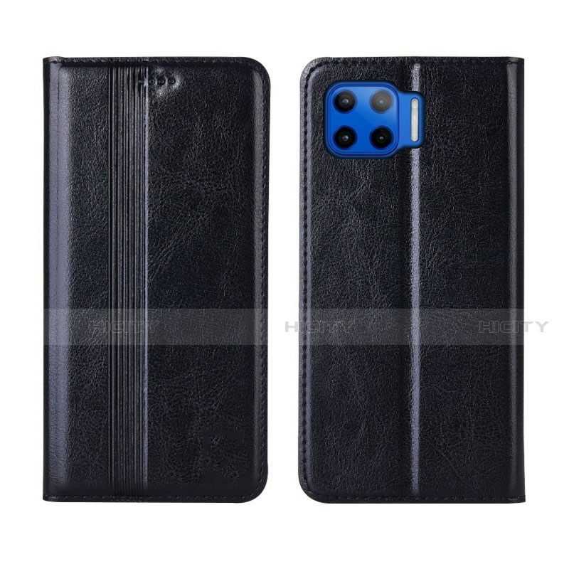 Coque Portefeuille Livre Cuir Etui Clapet L03 pour Motorola Moto One 5G Noir Plus