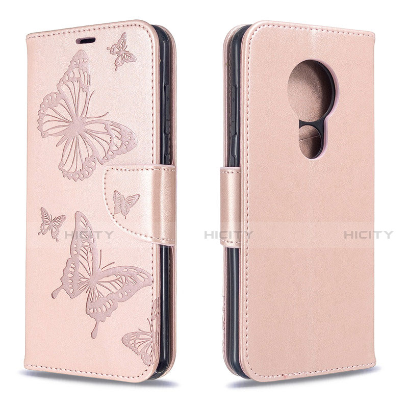 Coque Portefeuille Livre Cuir Etui Clapet L03 pour Nokia 6.2 Or Rose Plus