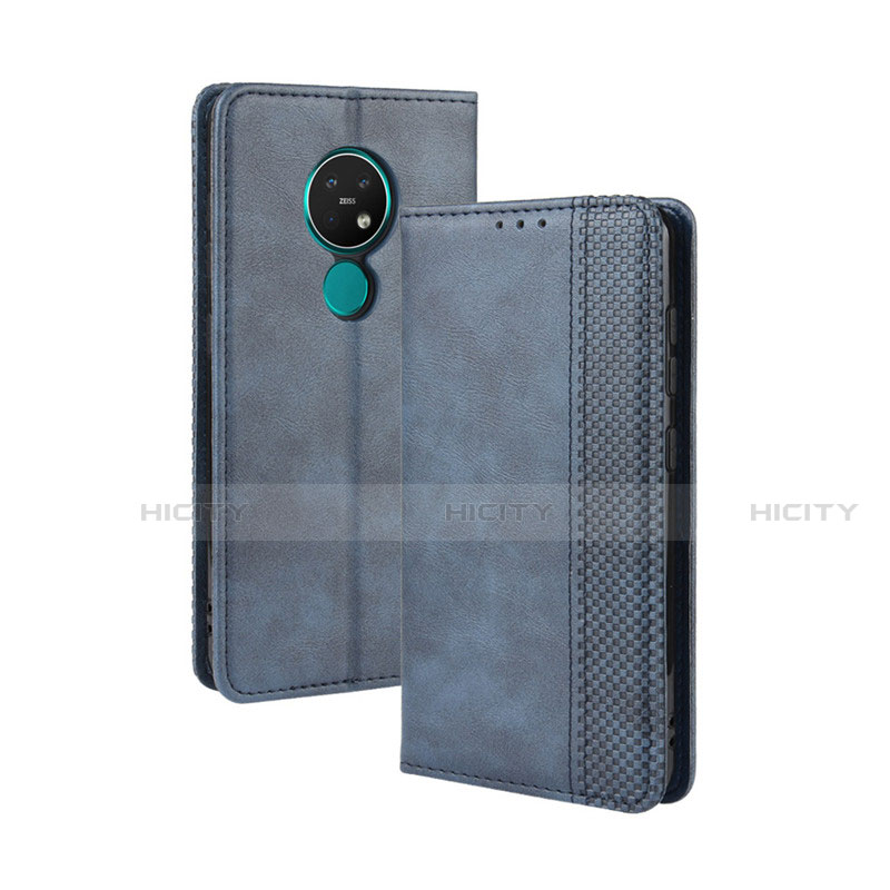 Coque Portefeuille Livre Cuir Etui Clapet L03 pour Nokia 7.2 Bleu Plus