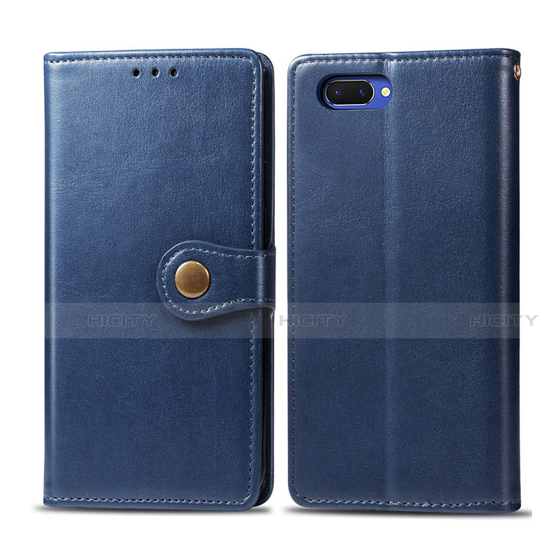 Coque Portefeuille Livre Cuir Etui Clapet L03 pour Oppo A12e Bleu Plus