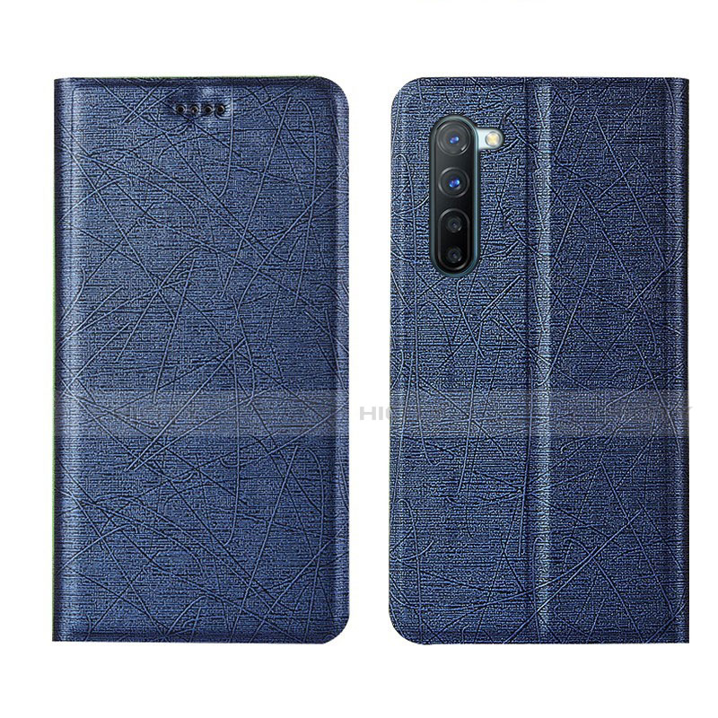 Coque Portefeuille Livre Cuir Etui Clapet L03 pour Oppo F15 Bleu Plus