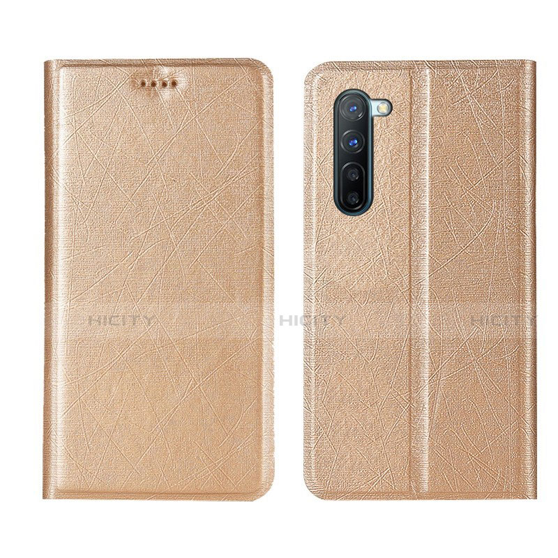 Coque Portefeuille Livre Cuir Etui Clapet L03 pour Oppo K7 5G Or Plus