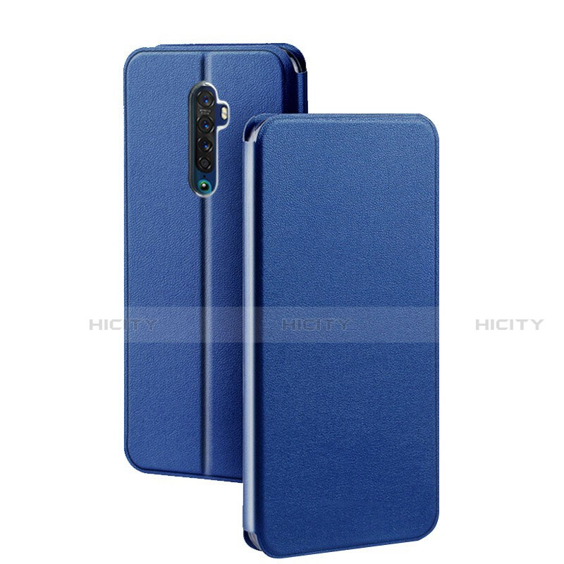 Coque Portefeuille Livre Cuir Etui Clapet L03 pour Oppo Reno2 Bleu Plus