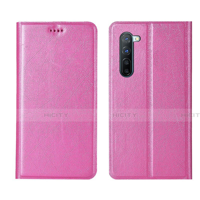 Coque Portefeuille Livre Cuir Etui Clapet L03 pour Oppo Reno3 Rose Plus