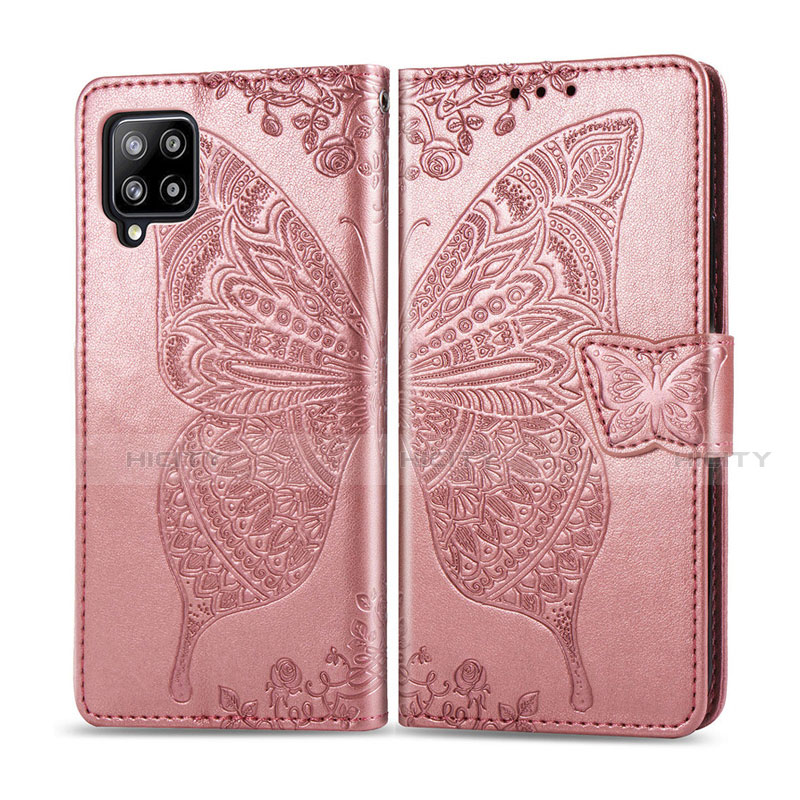 Coque Portefeuille Livre Cuir Etui Clapet L03 pour Samsung Galaxy A42 5G Or Rose Plus