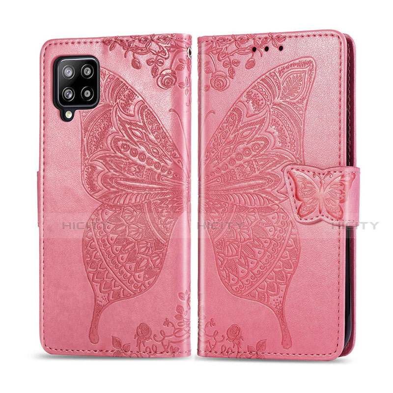 Coque Portefeuille Livre Cuir Etui Clapet L03 pour Samsung Galaxy A42 5G Rose Plus