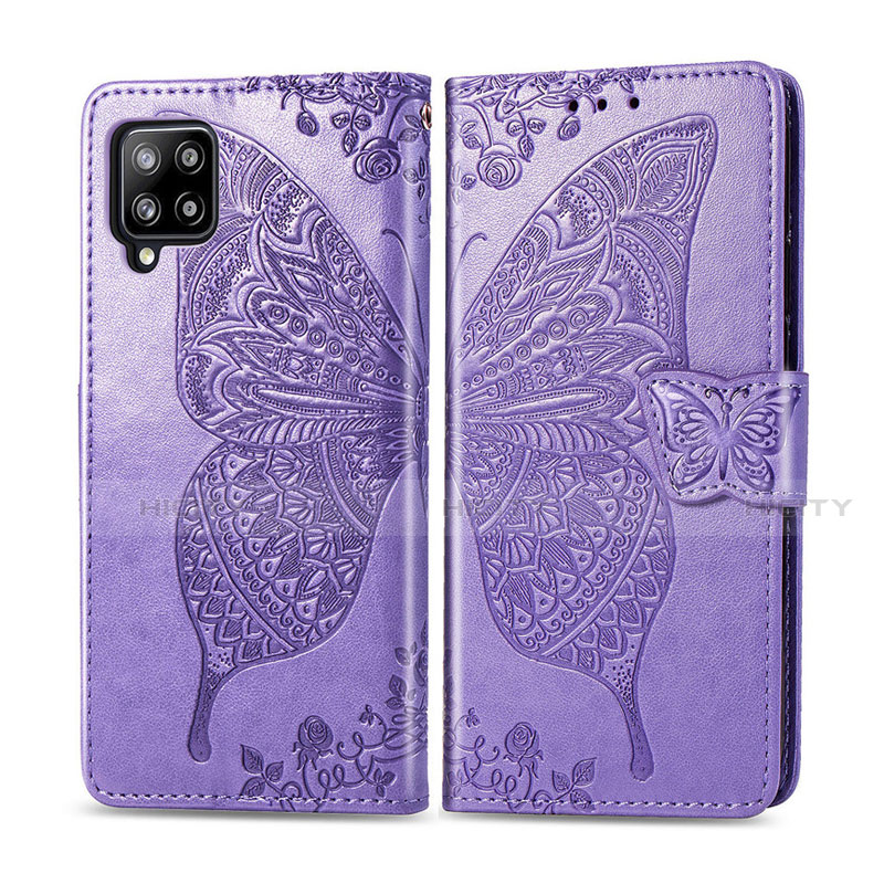 Coque Portefeuille Livre Cuir Etui Clapet L03 pour Samsung Galaxy A42 5G Violet Clair Plus