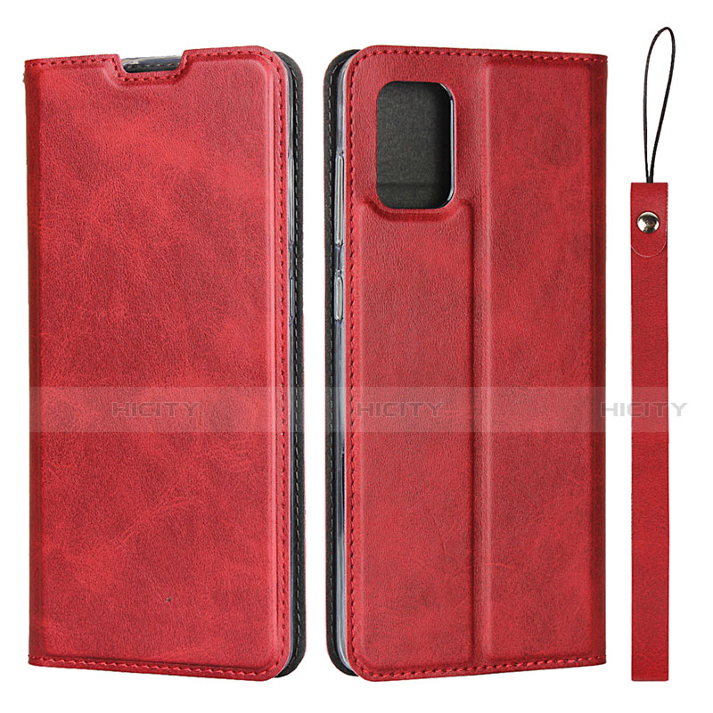 Coque Portefeuille Livre Cuir Etui Clapet L03 pour Samsung Galaxy A51 4G Rouge Plus