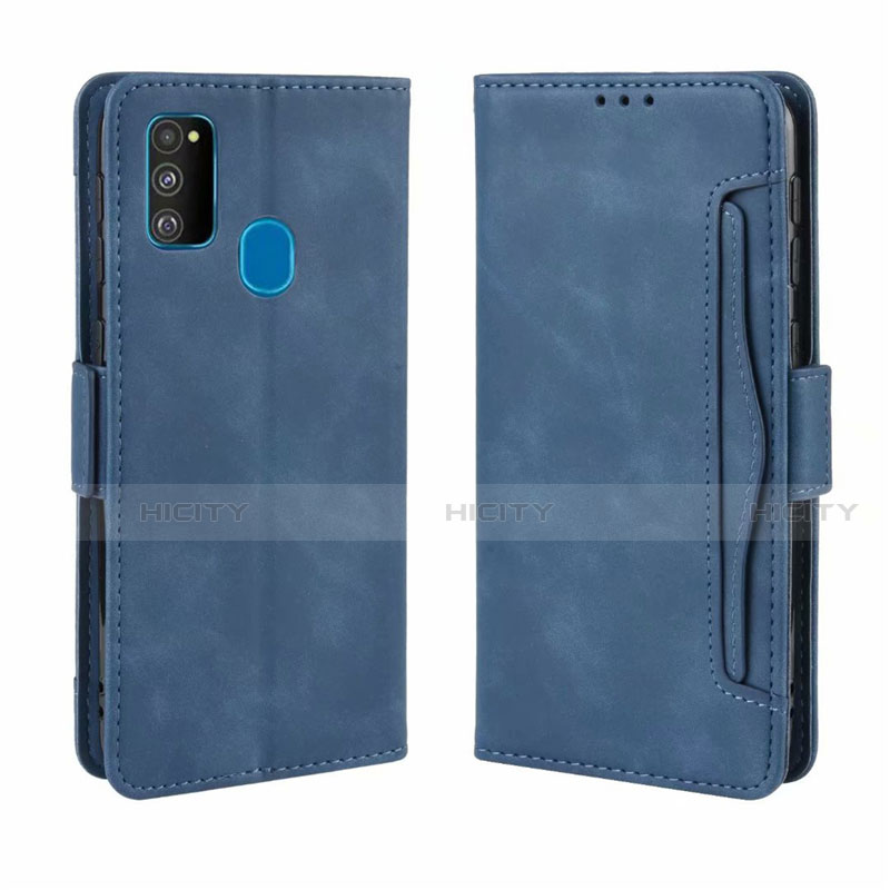 Coque Portefeuille Livre Cuir Etui Clapet L03 pour Samsung Galaxy M21 Bleu Plus