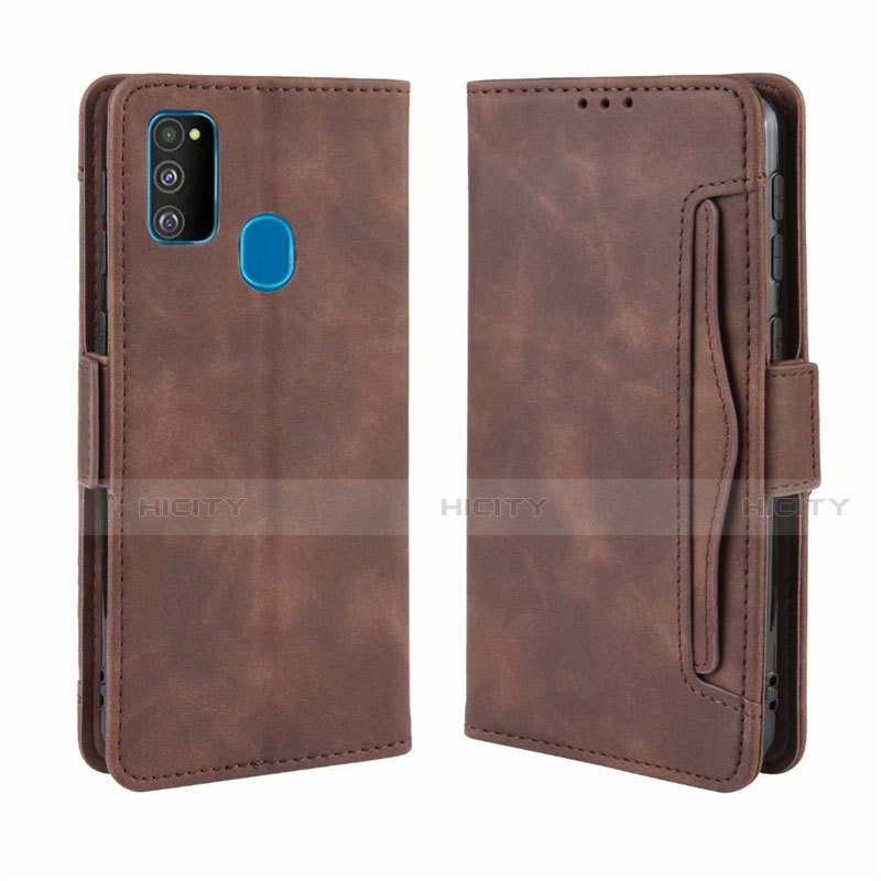 Coque Portefeuille Livre Cuir Etui Clapet L03 pour Samsung Galaxy M21 Marron Plus