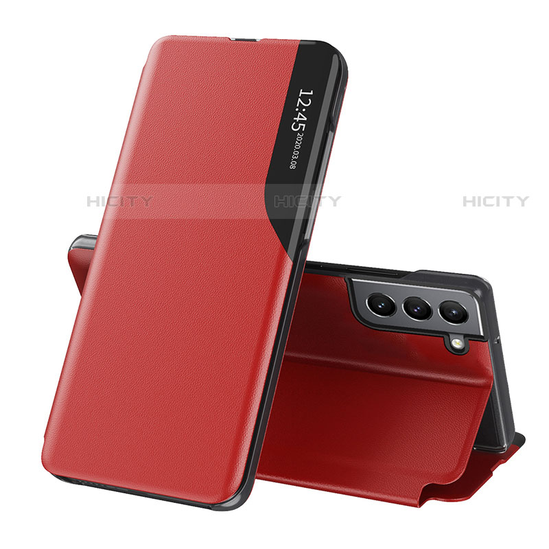 Coque Portefeuille Livre Cuir Etui Clapet L03 pour Samsung Galaxy S21 5G Rouge Plus