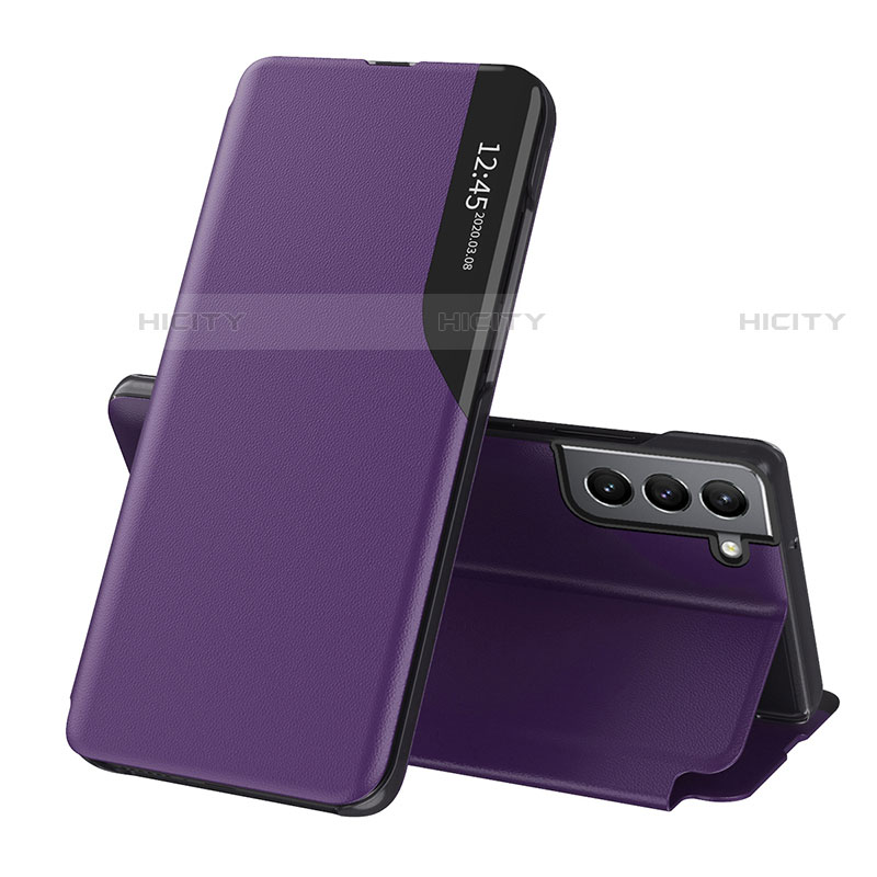 Coque Portefeuille Livre Cuir Etui Clapet L03 pour Samsung Galaxy S22 Plus 5G Violet Plus