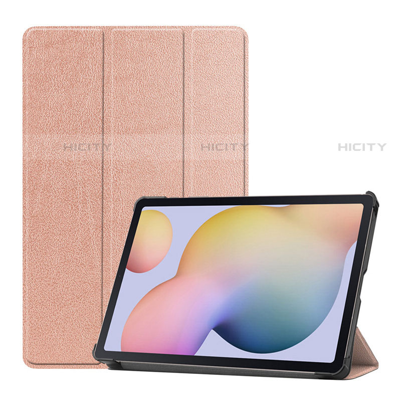 Coque Portefeuille Livre Cuir Etui Clapet L03 pour Samsung Galaxy Tab S7 11 Wi-Fi SM-T870 Or Rose Plus