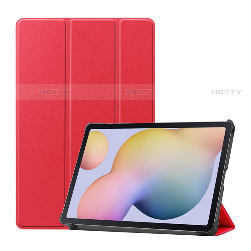 Coque Portefeuille Livre Cuir Etui Clapet L03 pour Samsung Galaxy Tab S7 11 Wi-Fi SM-T870 Rouge Plus