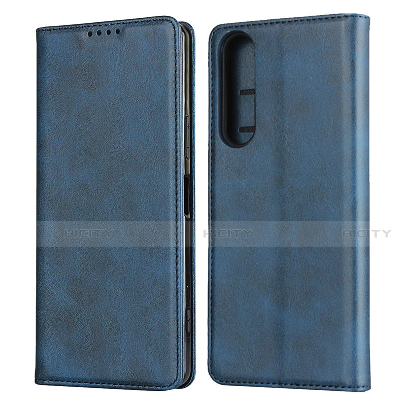 Coque Portefeuille Livre Cuir Etui Clapet L03 pour Sony Xperia 1 II Bleu Plus