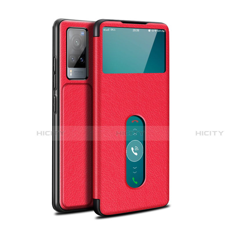 Coque Portefeuille Livre Cuir Etui Clapet L03 pour Vivo X60 5G Rouge Plus