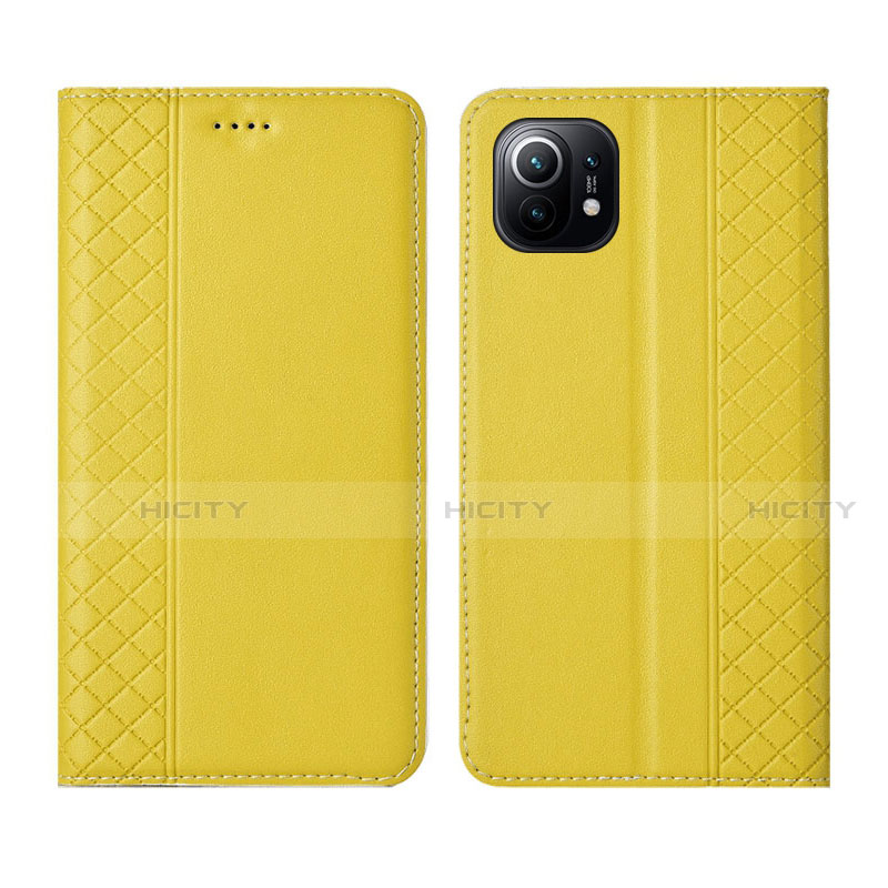 Coque Portefeuille Livre Cuir Etui Clapet L03 pour Xiaomi Mi 11 Lite 5G Jaune Plus