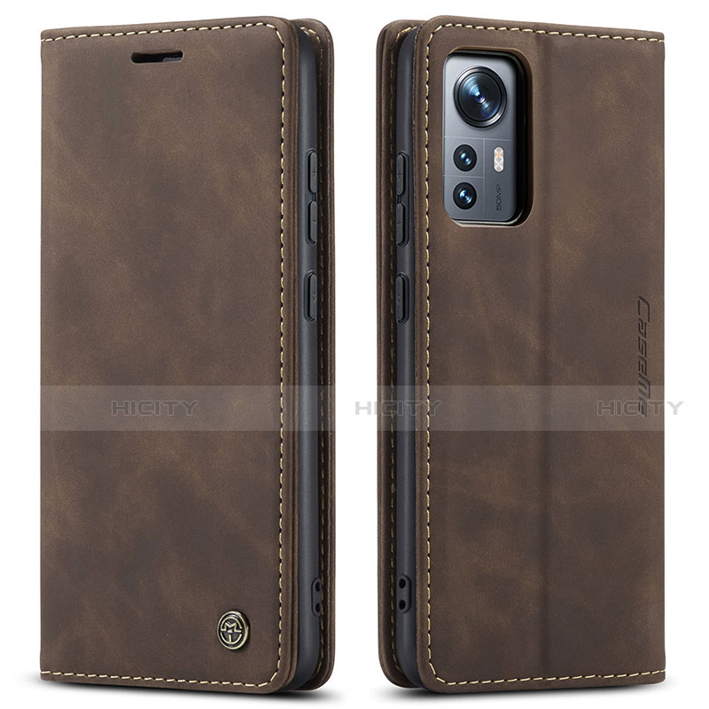 Coque Portefeuille Livre Cuir Etui Clapet L03 pour Xiaomi Mi 12 5G Marron Plus