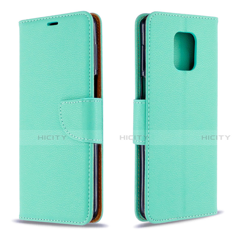 Coque Portefeuille Livre Cuir Etui Clapet L03 pour Xiaomi Redmi Note 9 Pro Vert Plus