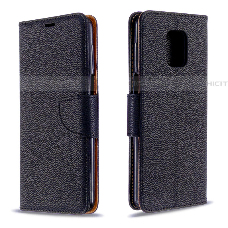 Coque Portefeuille Livre Cuir Etui Clapet L03 pour Xiaomi Redmi Note 9S Noir Plus