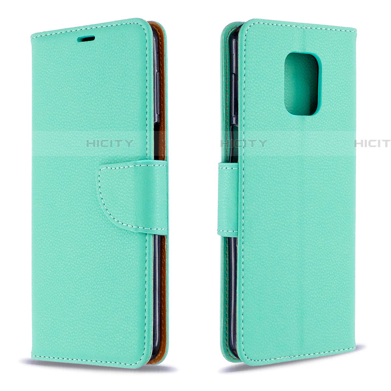 Coque Portefeuille Livre Cuir Etui Clapet L03 pour Xiaomi Redmi Note 9S Vert Plus