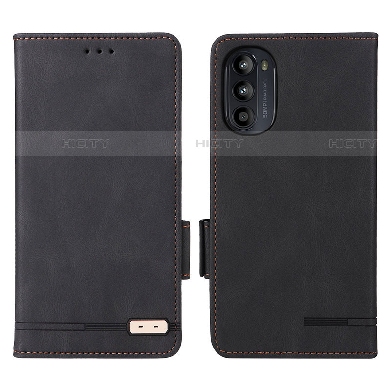 Coque Portefeuille Livre Cuir Etui Clapet L03Z pour Motorola Moto Edge (2022) 5G Noir Plus