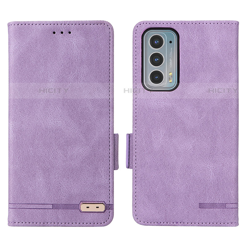 Coque Portefeuille Livre Cuir Etui Clapet L03Z pour Motorola Moto Edge Lite 5G Violet Plus