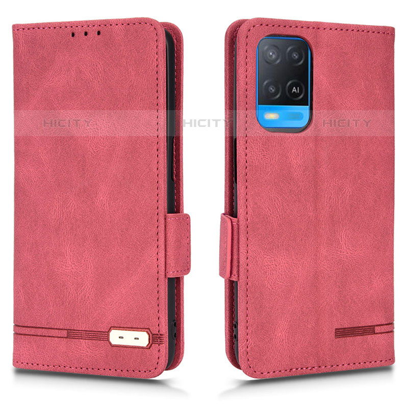 Coque Portefeuille Livre Cuir Etui Clapet L03Z pour Oppo A54 4G Rouge Plus