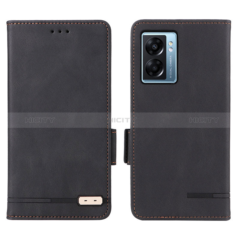 Coque Portefeuille Livre Cuir Etui Clapet L03Z pour Oppo A57 5G Noir Plus