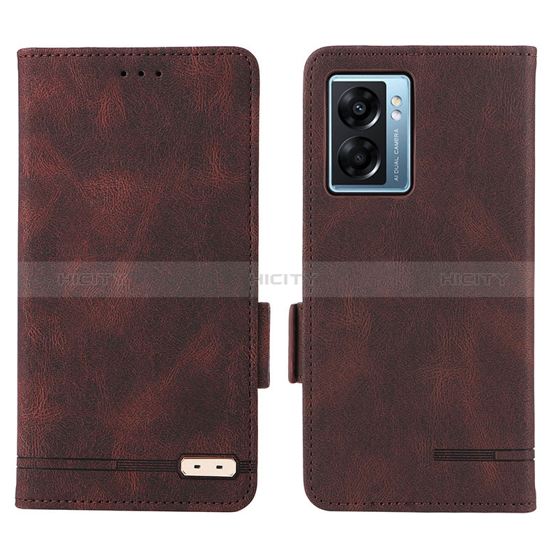 Coque Portefeuille Livre Cuir Etui Clapet L03Z pour Oppo K10 5G India Marron Plus