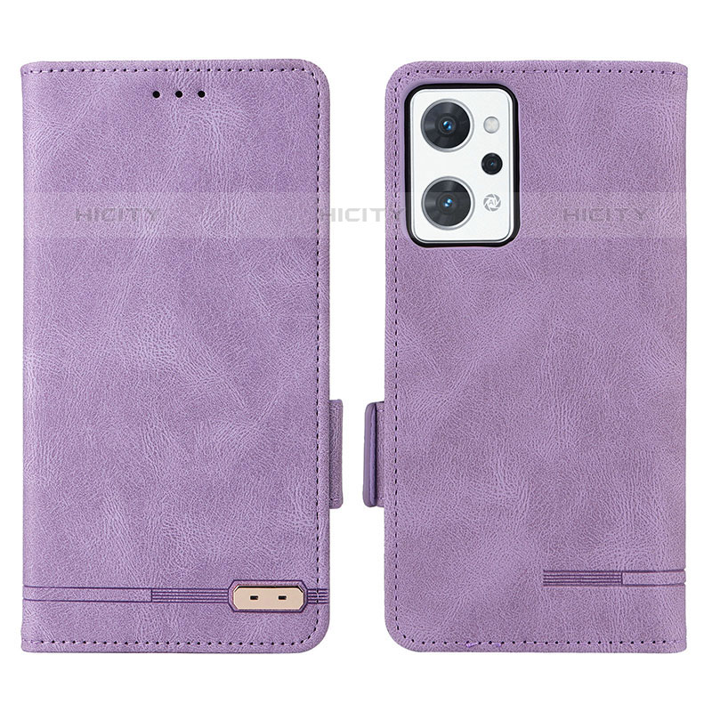 Coque Portefeuille Livre Cuir Etui Clapet L03Z pour Oppo Reno7 A Violet Plus