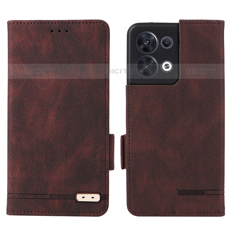 Coque Portefeuille Livre Cuir Etui Clapet L03Z pour Oppo Reno8 5G Marron Plus