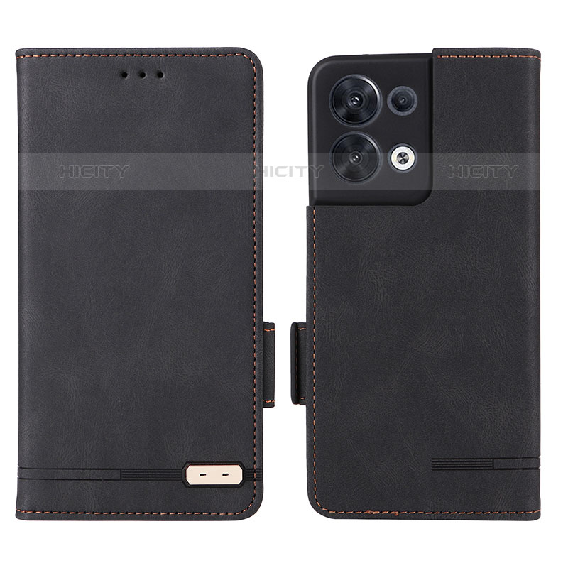 Coque Portefeuille Livre Cuir Etui Clapet L03Z pour Oppo Reno8 5G Noir Plus