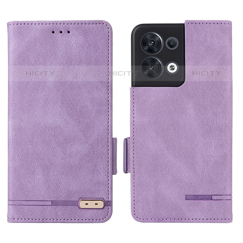 Coque Portefeuille Livre Cuir Etui Clapet L03Z pour Oppo Reno9 5G Violet Plus