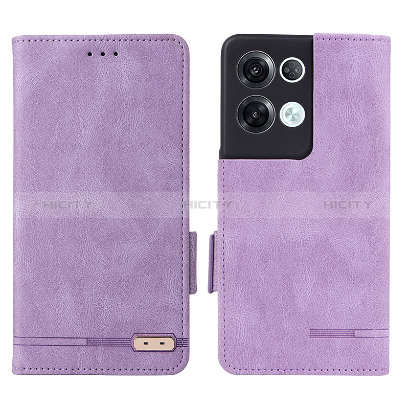 Coque Portefeuille Livre Cuir Etui Clapet L03Z pour Oppo Reno9 Pro+ Plus 5G Violet Plus