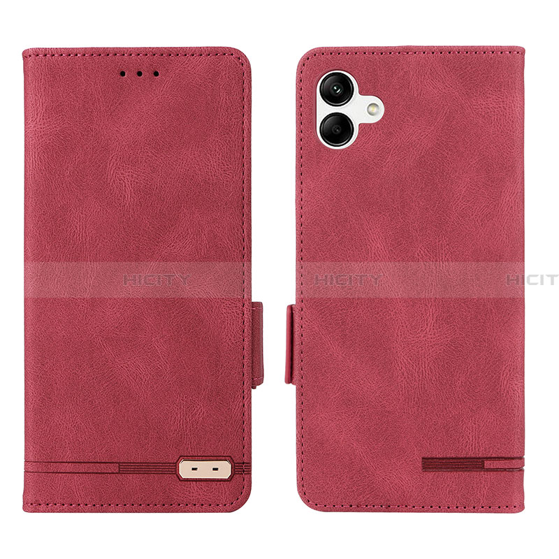 Coque Portefeuille Livre Cuir Etui Clapet L03Z pour Samsung Galaxy A04 4G Rouge Plus