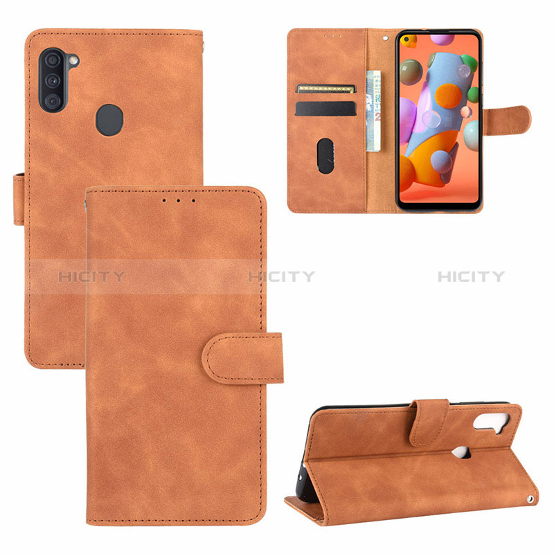 Coque Portefeuille Livre Cuir Etui Clapet L03Z pour Samsung Galaxy A11 Marron Plus