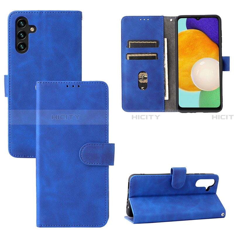 Coque Portefeuille Livre Cuir Etui Clapet L03Z pour Samsung Galaxy A13 5G Bleu Plus