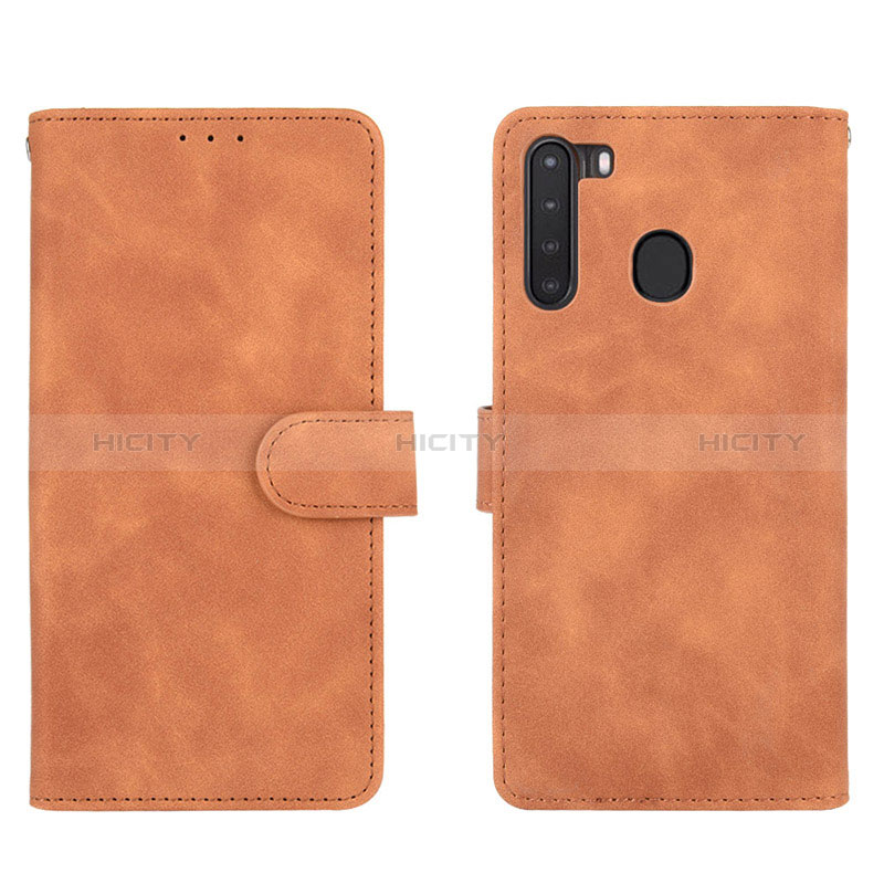 Coque Portefeuille Livre Cuir Etui Clapet L03Z pour Samsung Galaxy A21 Marron Plus