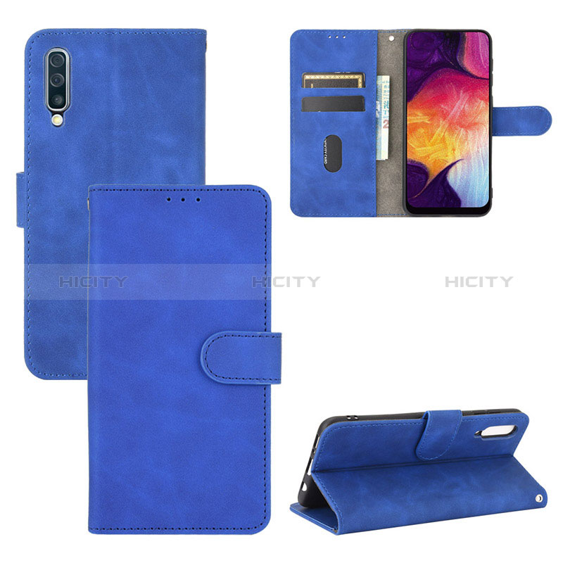 Coque Portefeuille Livre Cuir Etui Clapet L03Z pour Samsung Galaxy A30S Bleu Plus