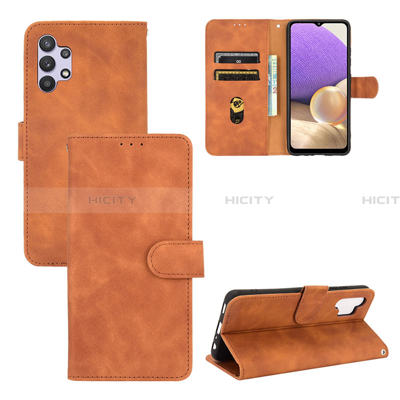 Coque Portefeuille Livre Cuir Etui Clapet L03Z pour Samsung Galaxy A32 4G Marron Plus