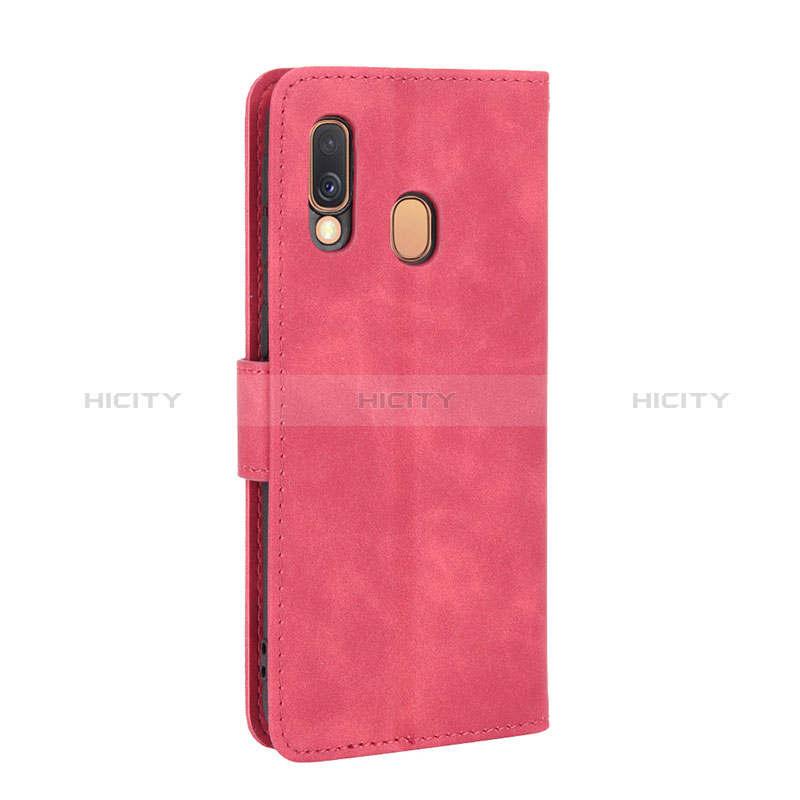 Coque Portefeuille Livre Cuir Etui Clapet L03Z pour Samsung Galaxy A40 Rose Rouge Plus