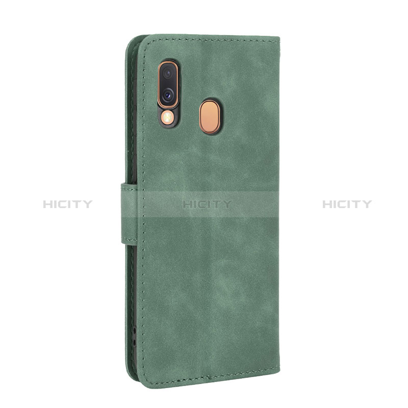 Coque Portefeuille Livre Cuir Etui Clapet L03Z pour Samsung Galaxy A40 Vert Plus