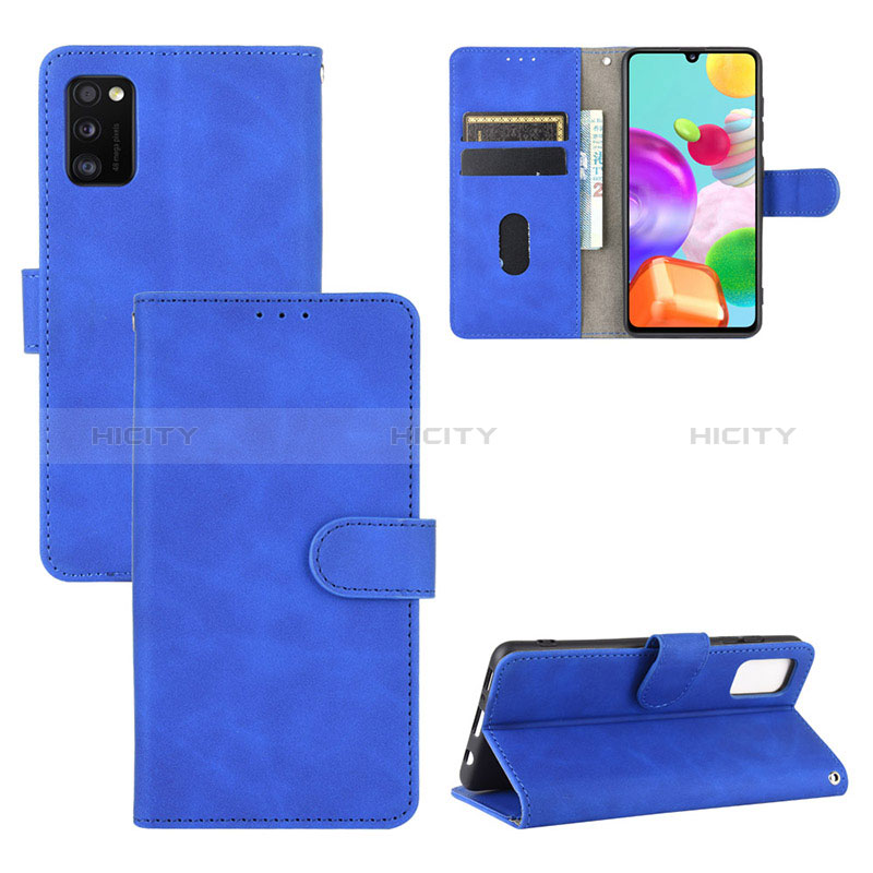 Coque Portefeuille Livre Cuir Etui Clapet L03Z pour Samsung Galaxy A41 Bleu Plus