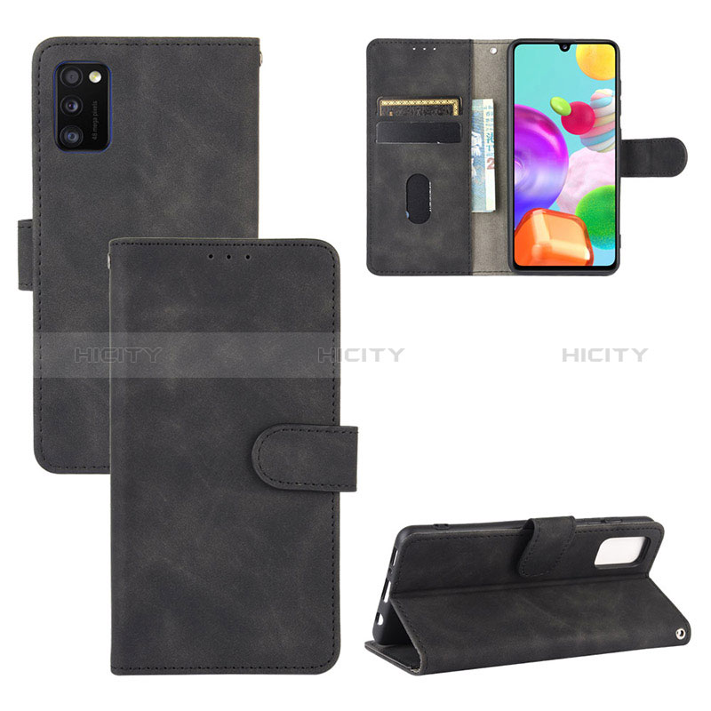 Coque Portefeuille Livre Cuir Etui Clapet L03Z pour Samsung Galaxy A41 Noir Plus