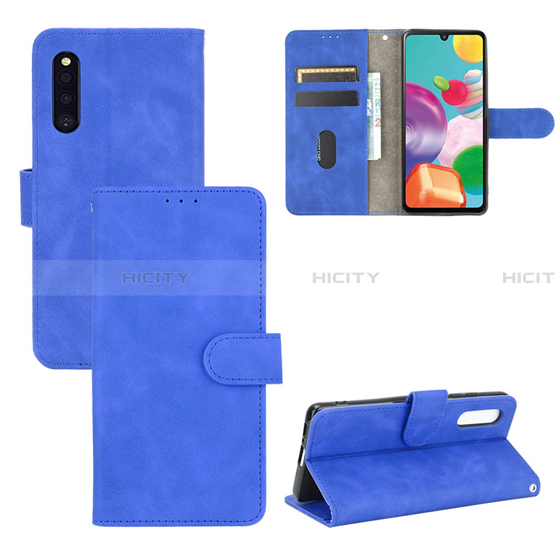 Coque Portefeuille Livre Cuir Etui Clapet L03Z pour Samsung Galaxy A41 SC-41A Bleu Plus