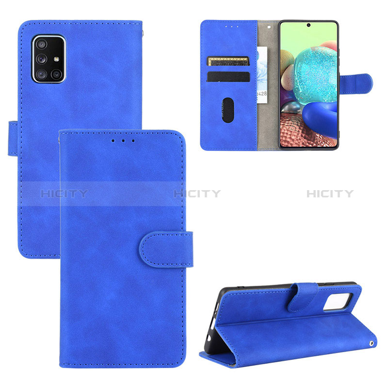 Coque Portefeuille Livre Cuir Etui Clapet L03Z pour Samsung Galaxy A51 4G Bleu Plus